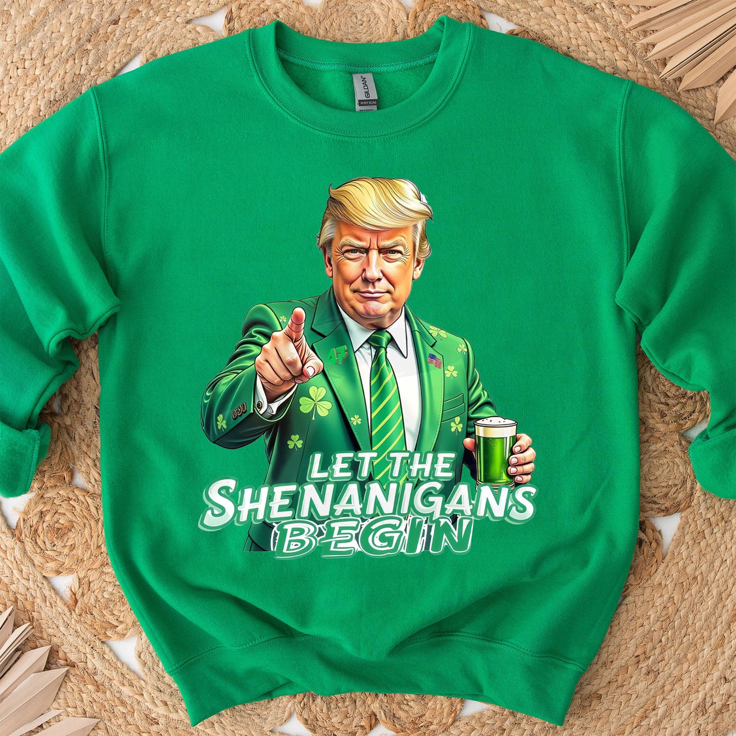 Let The Shenanigans Begin Shirt, Trump St Patricks Sweatshirt, Funny Trump St Patrick Day Bright Shirt 682050 - GOP