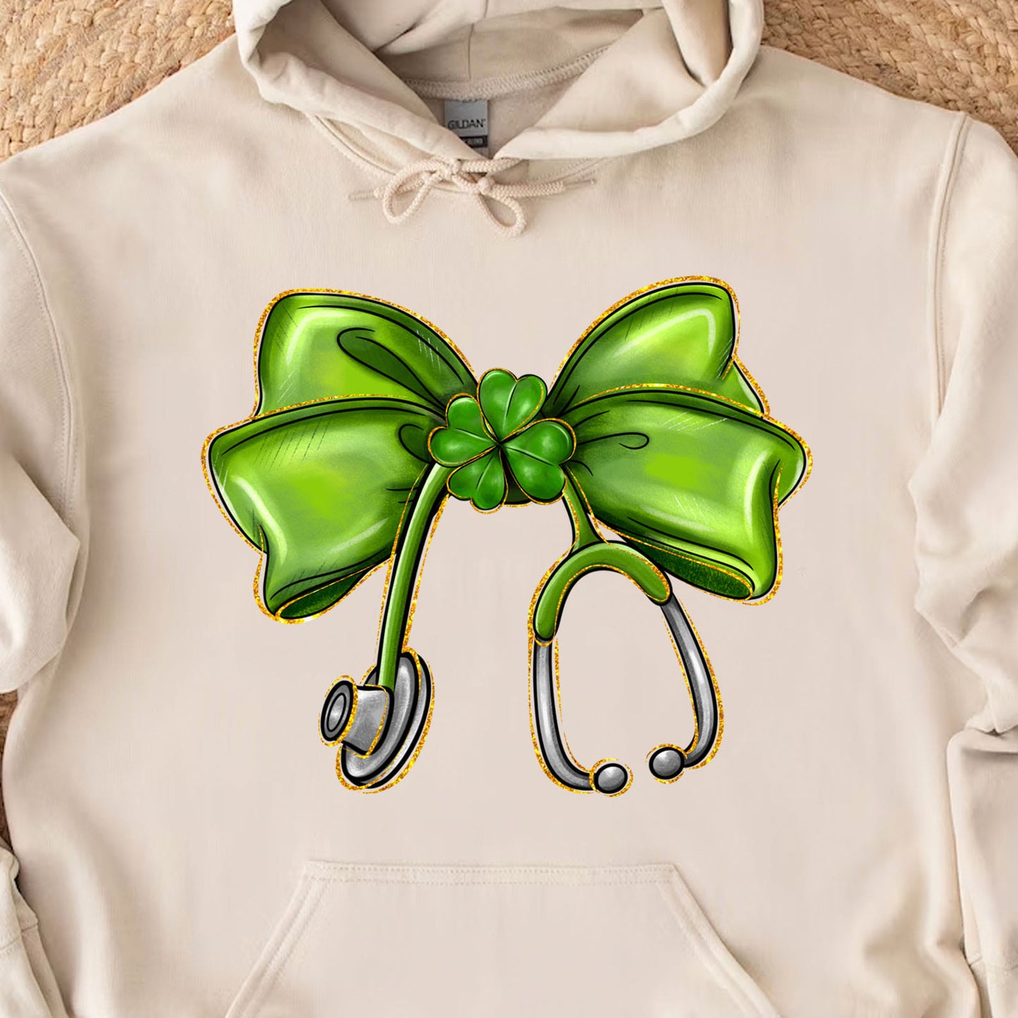 St. Patrick's Day Nurse Coquette Shirt, St Patricks Sweatshirt, Nurse Bow Ribbon Stethoscope Bright Shirt 682052