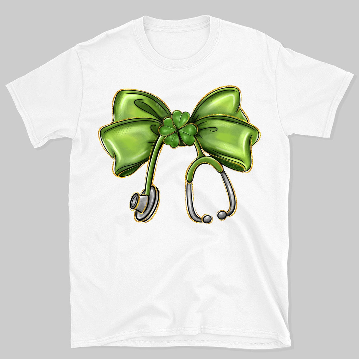 St. Patrick's Day Nurse Coquette Shirt, St Patricks Sweatshirt, Nurse Bow Ribbon Stethoscope Bright Shirt 682052