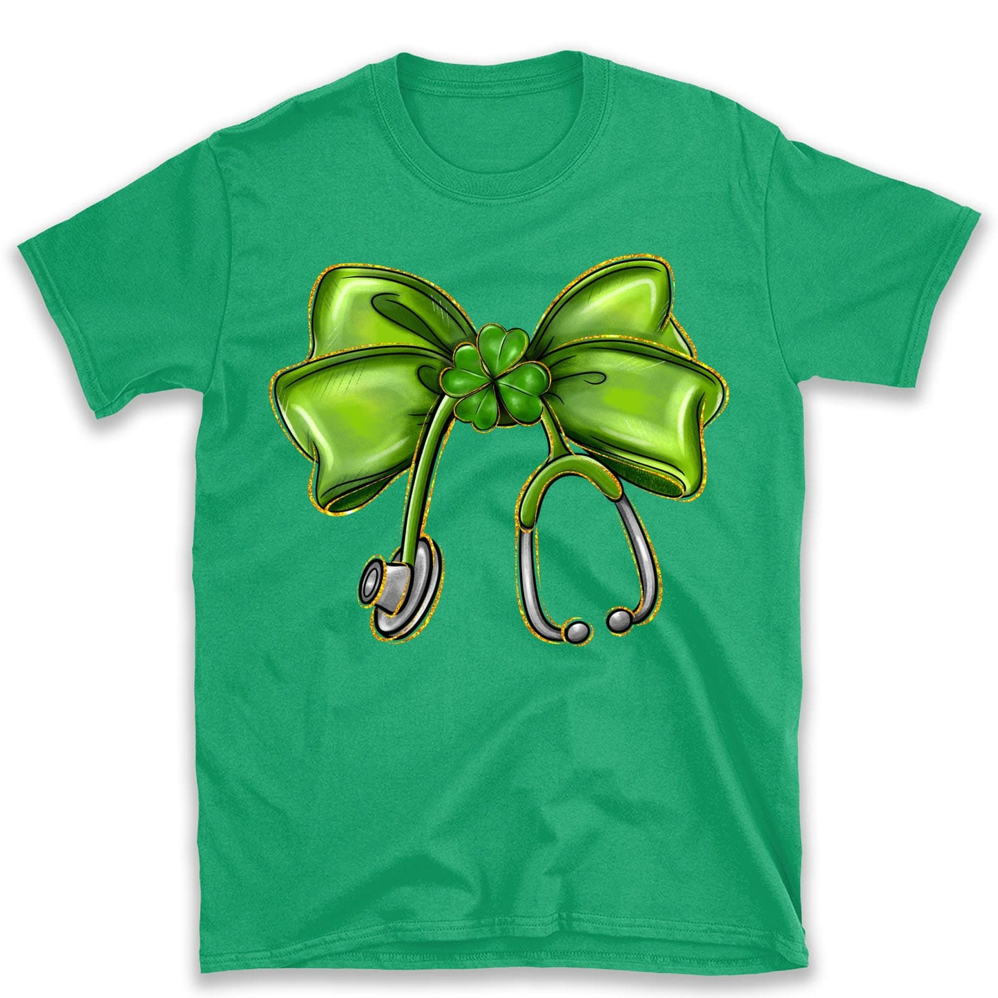 St. Patrick's Day Nurse Coquette Shirt, St Patricks Sweatshirt, Nurse Bow Ribbon Stethoscope Bright Shirt 682052