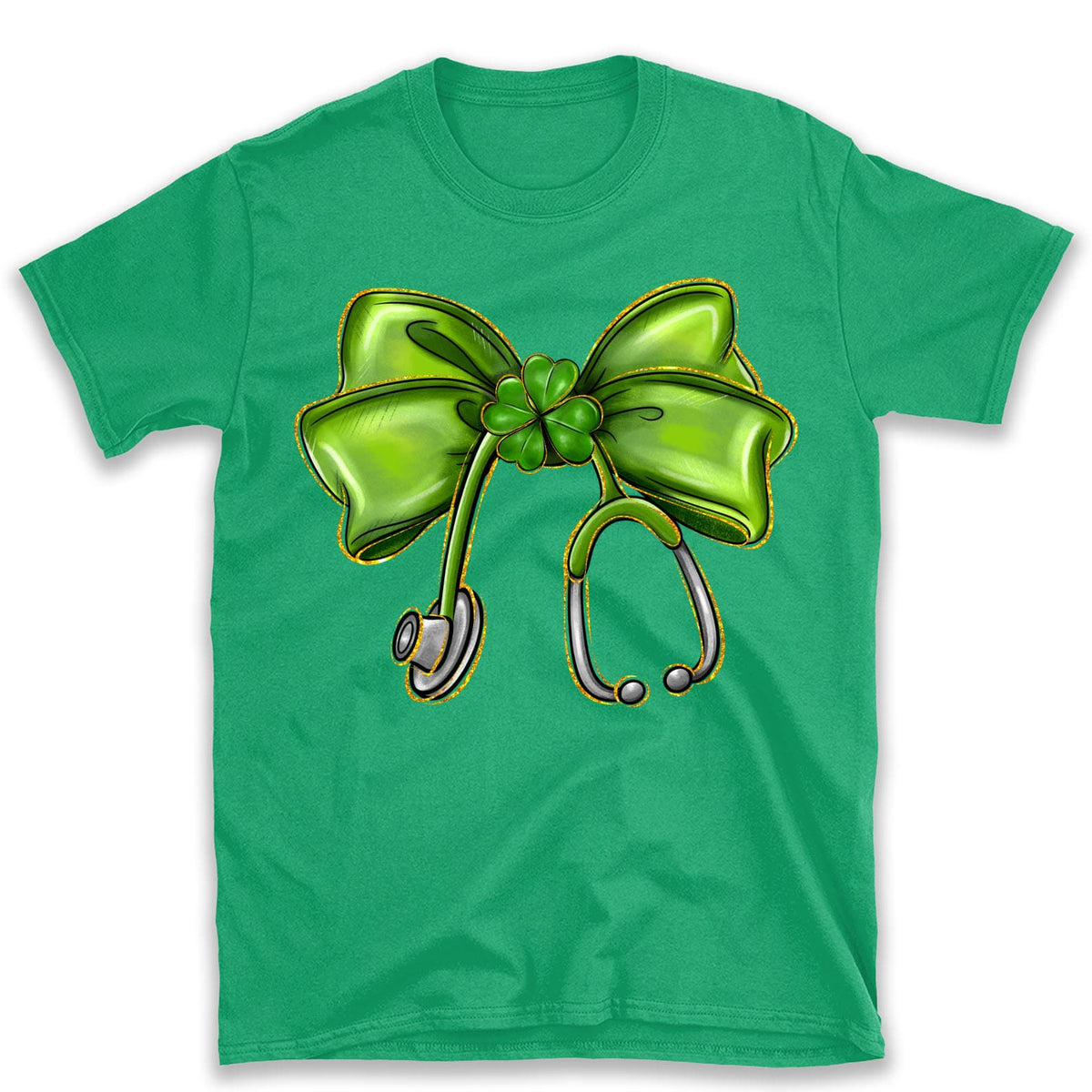 St. Patrick's Day Nurse Coquette Shirt, St Patricks Sweatshirt, Nurse Bow Ribbon Stethoscope Bright Shirt 682052