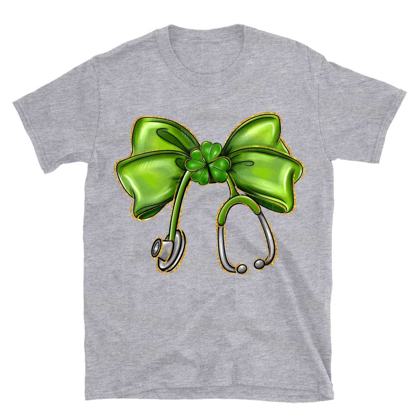St. Patrick's Day Nurse Coquette Shirt, St Patricks Sweatshirt, Nurse Bow Ribbon Stethoscope Bright Shirt 682052