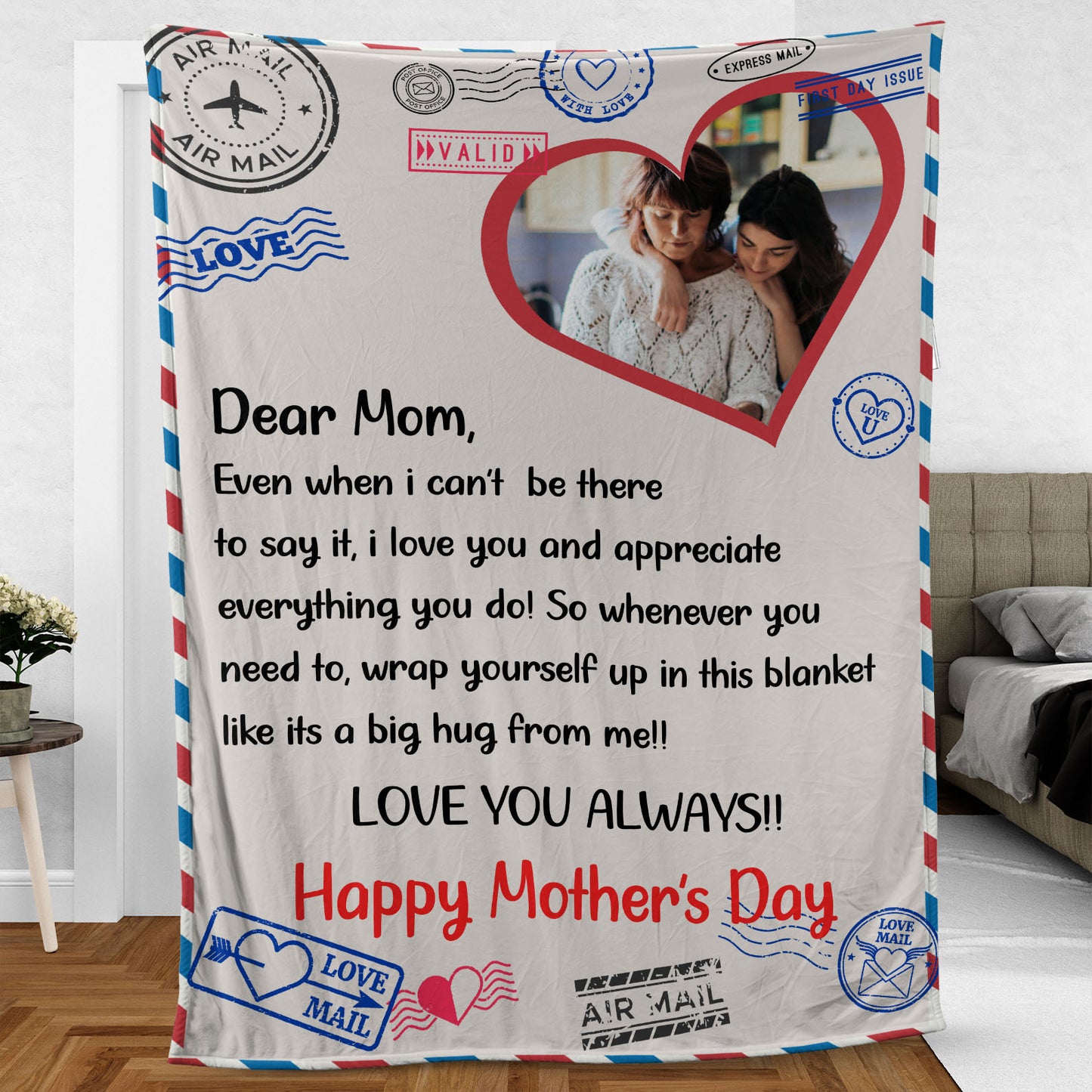 Dear Mom Love You Always, Personalized Blanket, Custom Photo Blanket, Mother's Day Gift, Gift for Mom, Gift for Wife - 682062