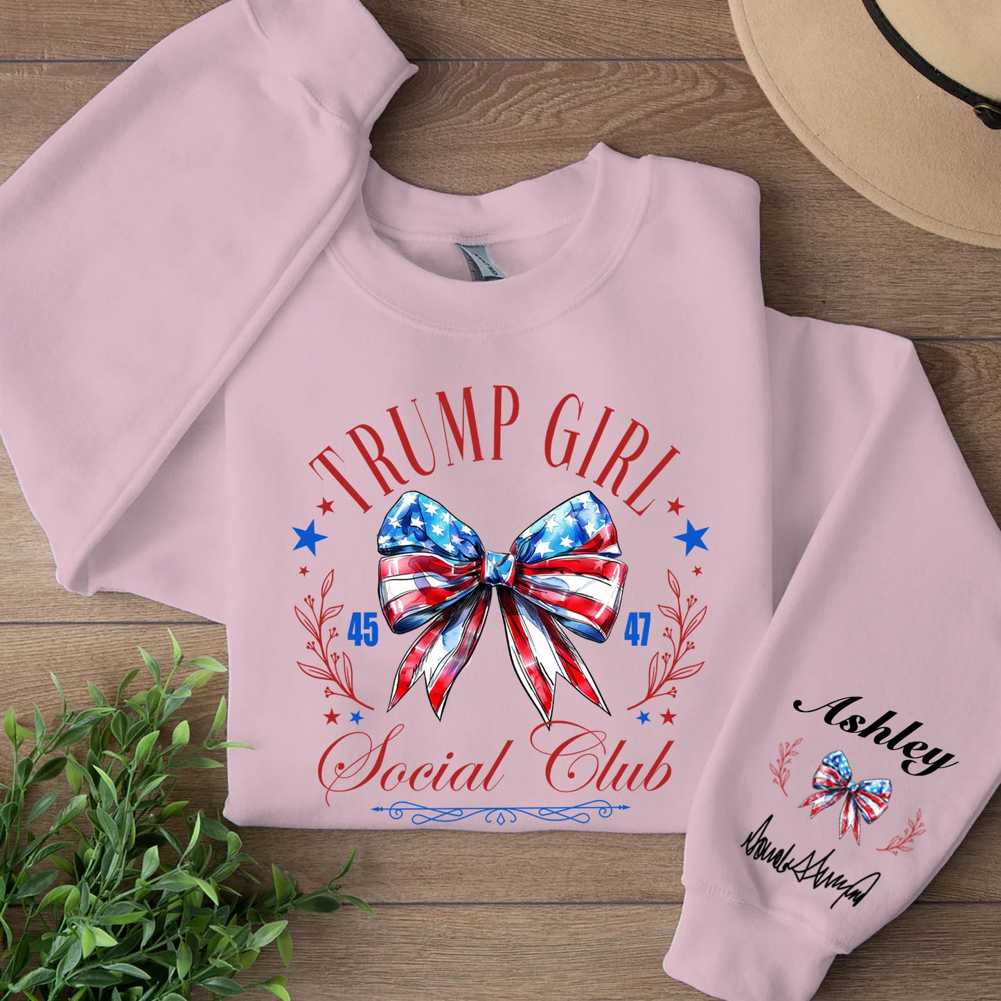 Trump Girl Social Club Custom Name Shirt, Personalized Custom Sleeve Print Sweatshirt, Mother's Day Gifts, Gift For Mom, Gift For Wife 682071 - GOP