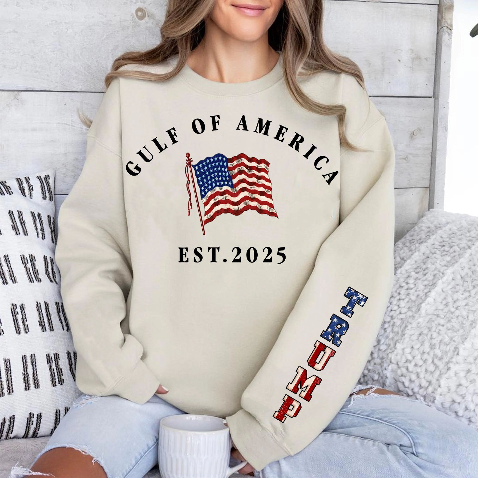 Trump Gulf of America Shirt, Donald Trump MAGA Sleeve Print Sweatshirt ...