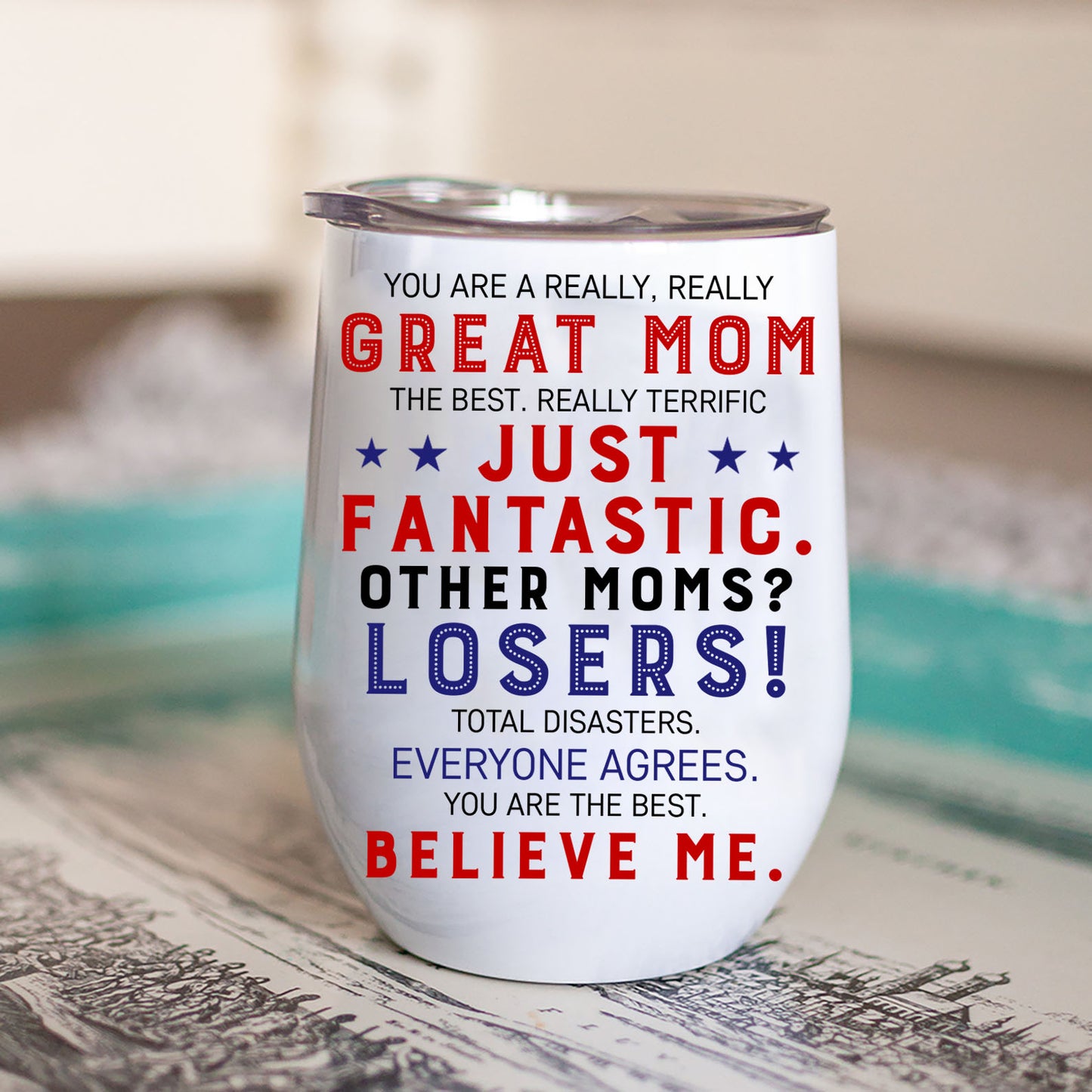 The Best Mom Ever Custom Name and Photo Tumbler, Personalized Custom 12oz Wine Tumbler, Gift For Mom, Gift For Wife 682081 - GOP