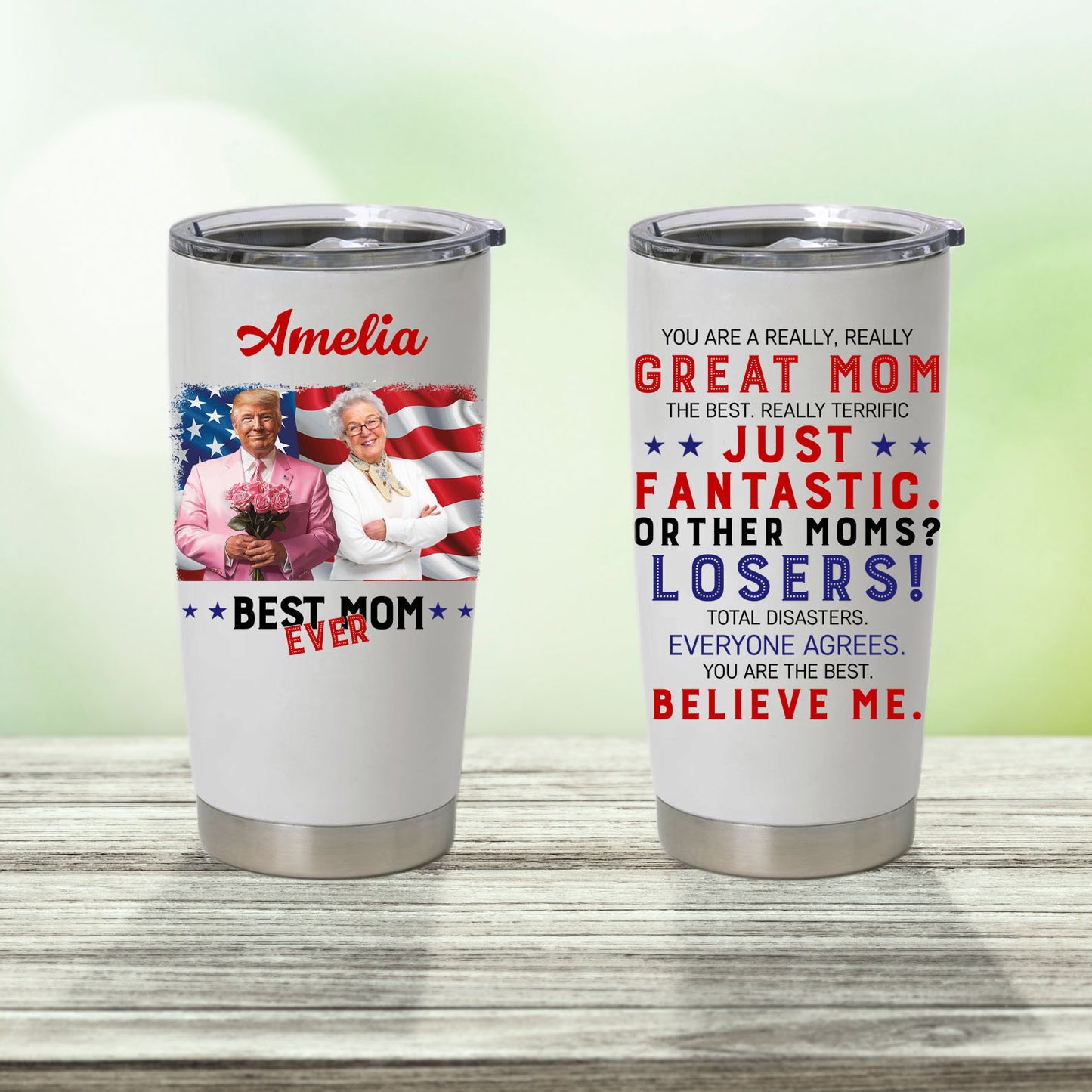Best Mom Ever Custom Photo and Name Curved Tumbler, Personalized Tumbler 20oz, Mother's Day Gift For Mom, Gift For Wife 682081 - GOP