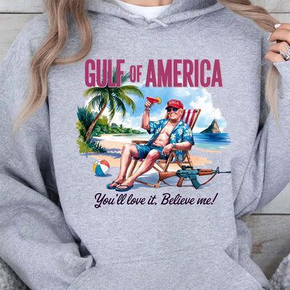 Trump Gulf of America, Humorous Trump On The Beach Sweatshirt, Trump President Funny Bright Shirt 682085 - GOP