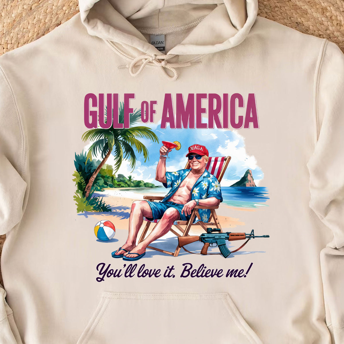 Trump Gulf of America, Humorous Trump On The Beach Sweatshirt, Trump President Funny Bright Shirt 682085 - GOP