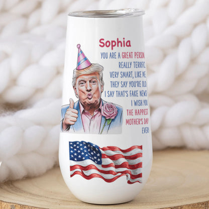 The Happiest Mother's Day Ever Custom Name Curved 6oz Tumbler, Personalized Champagne Tumbler, Gift For Mom, Gift For Wife 682088 - GOP