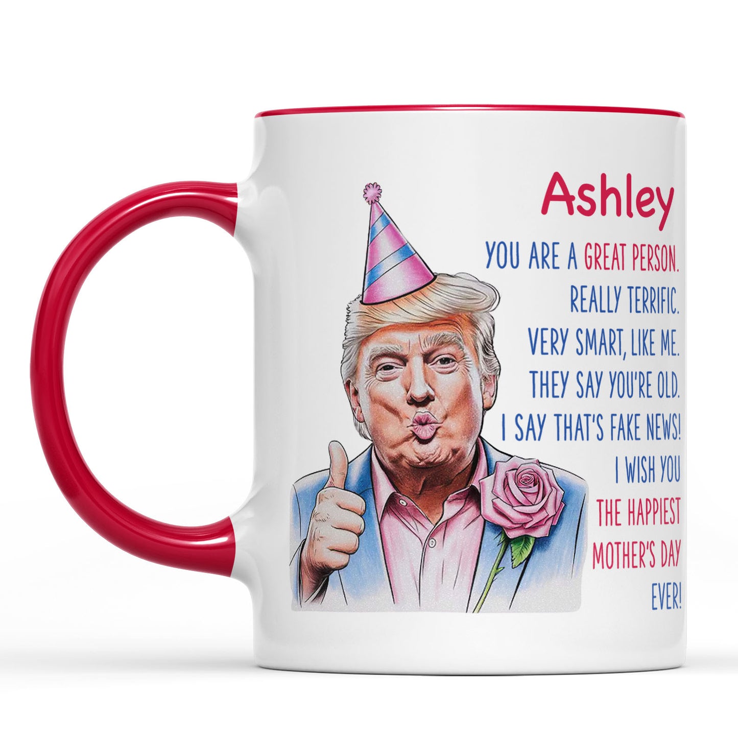 The Happiest Mother's Day Ever, Custom Name Funny Trump Mug, Personalized Custom White Mug Accent Mug, Gift For Mom, Gift For Wife 682088 - GOP