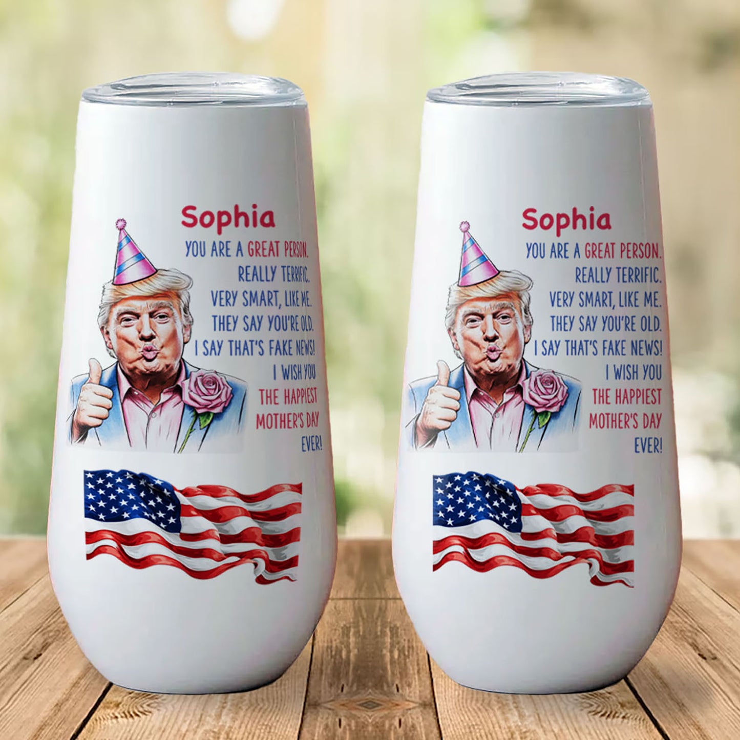 The Happiest Mother's Day Ever Custom Name Curved 6oz Tumbler, Personalized Champagne Tumbler, Gift For Mom, Gift For Wife 682088 - GOP