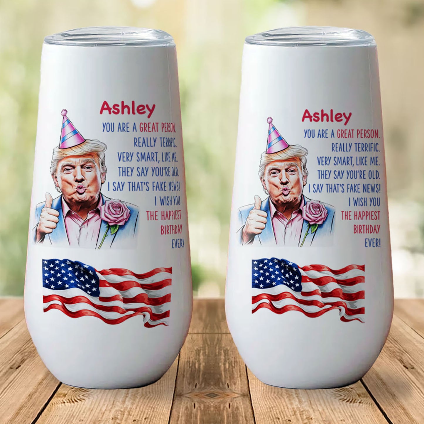 The Happiest Birthday Ever Custom Name Curved 6oz Tumbler, Personalized Champagne Tumbler, Gift For Family 682088 - GOP