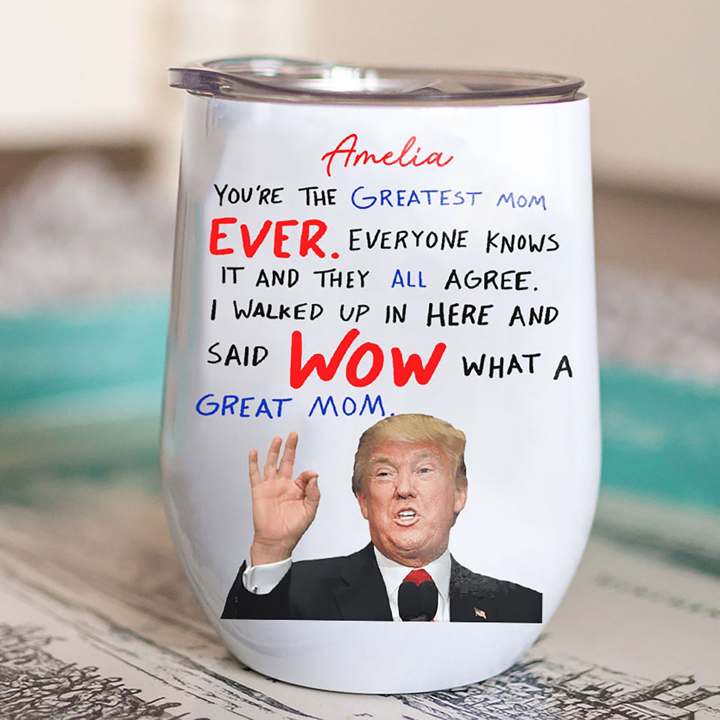 You're The Greatest Mom Ever Tumbler, Personalized Custom Name 12oz Wine Tumbler, Gift For Mom, Gift For Wife 682089 - GOP