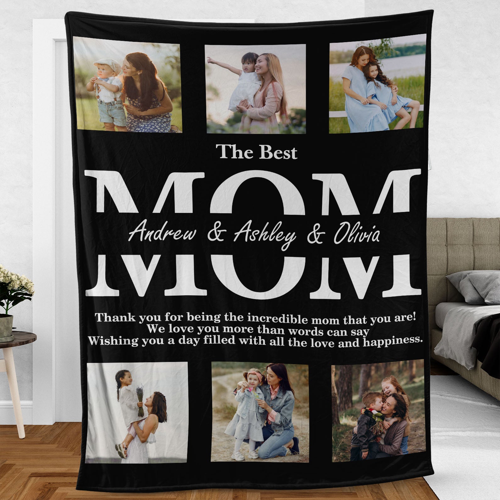 The Best Mom, Personalized Best Mom Blanket, Custom Blanket with Photo and Name, Love To Mom Blanket, Mother's Day Gift, Gift for Mom, Gift for Wife - 682099