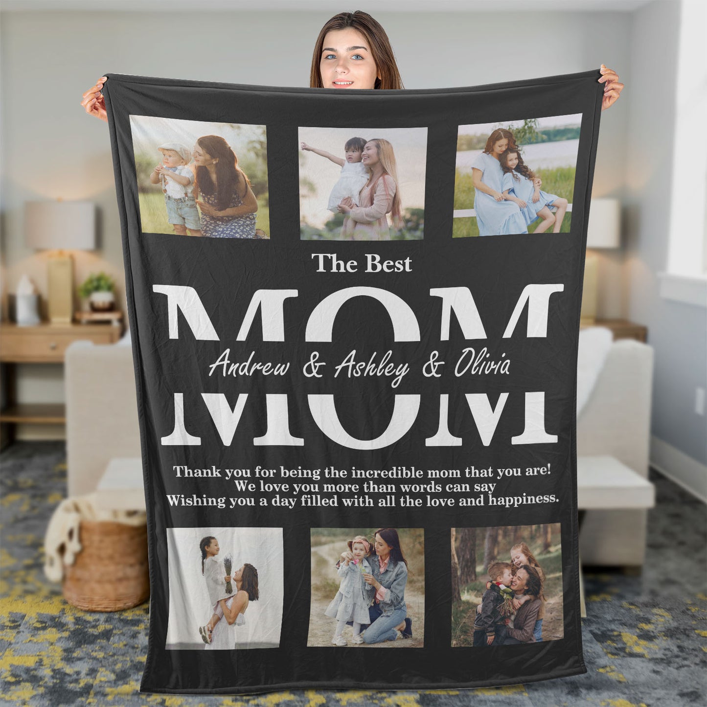The Best Mom, Personalized Best Mom Blanket, Custom Blanket with Photo and Name, Love To Mom Blanket, Mother's Day Gift, Gift for Mom, Gift for Wife - 682099