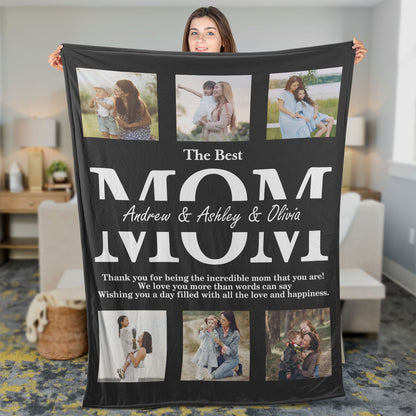 The Best Mom, Personalized Best Mom Blanket, Custom Blanket with Photo and Name, Love To Mom Blanket, Mother's Day Gift, Gift for Mom, Gift for Wife - 682099