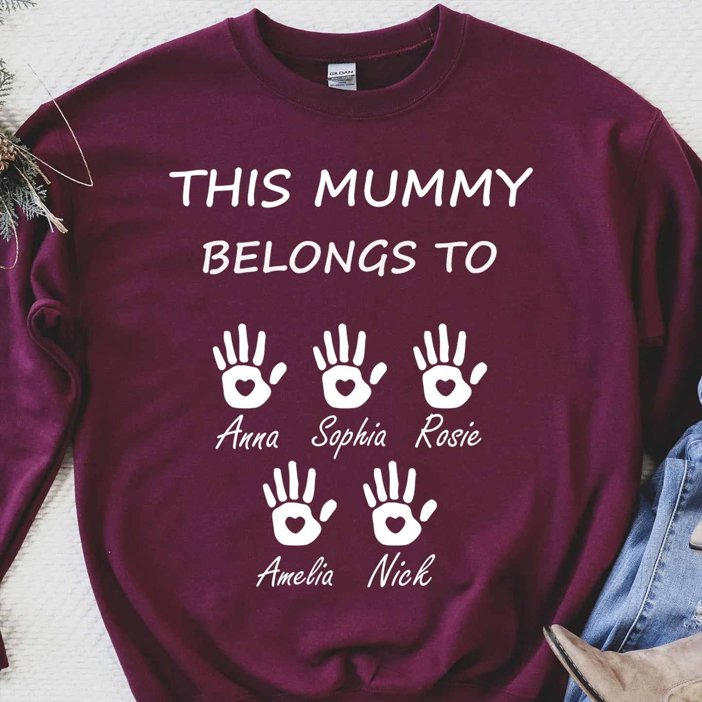 This Mummy Belongs, Custom Name Shirt, Personalized Custom Name Sweatshirt Dark, Gift for Mom, Gift for Wife 682100