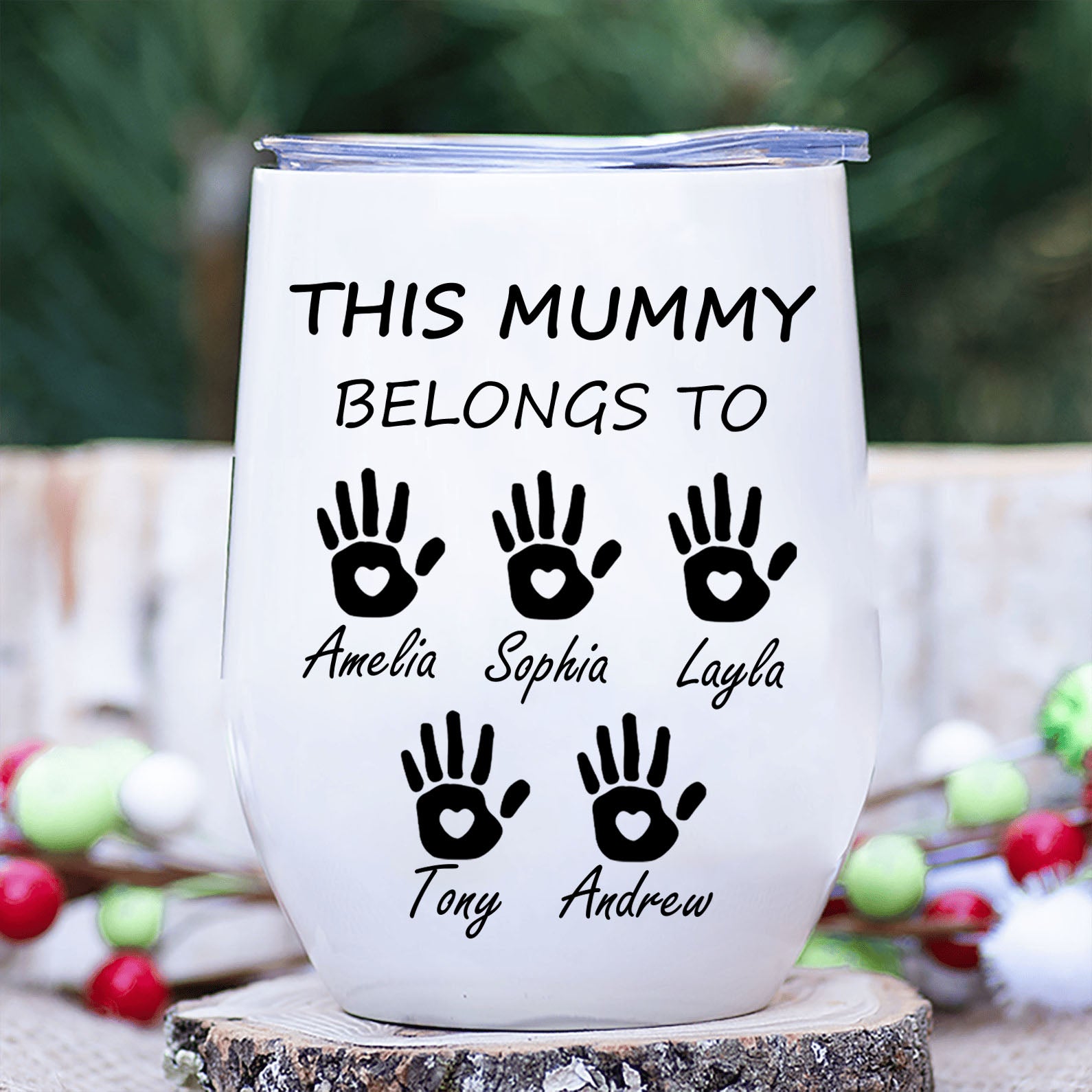 This Mummy Belong To Custom Name Tumbler, Personalized Custom 12oz Wine Tumbler, Gift For Mom, Gift For Wife 682100