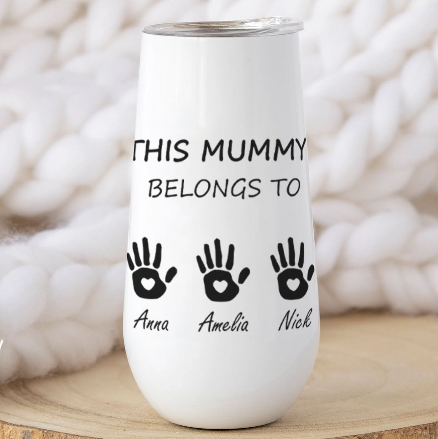 This Mummy Belong To Custom Name Curved 6oz Tumbler, Personalized Champagne Tumbler, Gift For Mom, Gift For Wife 682100