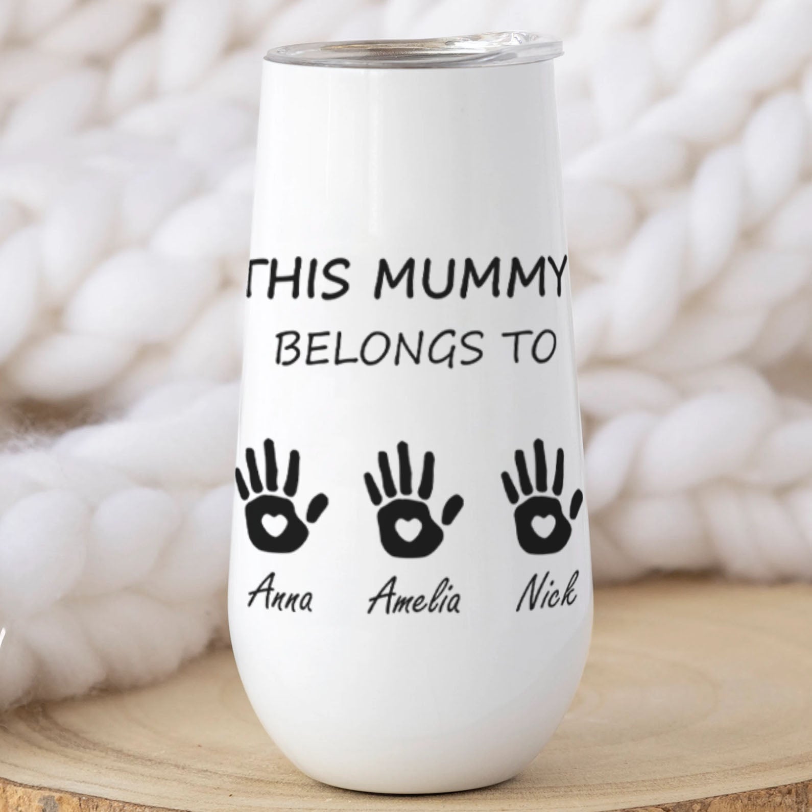 This Mummy Belong To Custom Name Curved 6oz Tumbler, Personalized Champagne Tumbler, Gift For Mom, Gift For Wife 682100