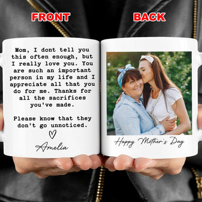 Mom Gift Custom Mug, Personalized Custom Name and Photo White Mug Accent Mug, Mother's Day Gift, Gift for Mom, Gift for Wife 682114