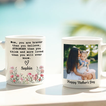 Mom Present Custom Mug, Personalized Custom Name and Photo White Mug Accent Mug, Mother's Day Gift, Gift for Mom, Gift for Wife 682115