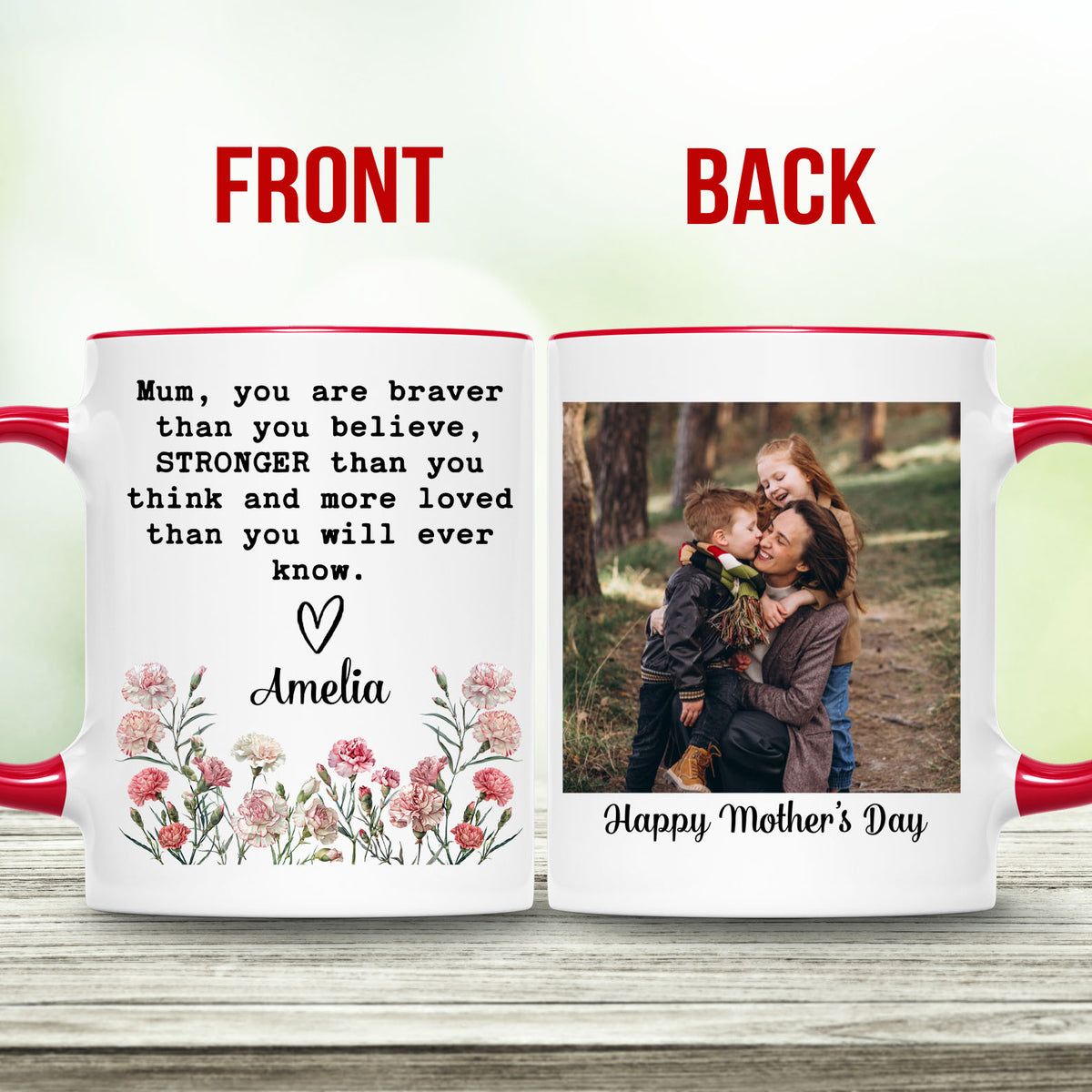 Mom Present Custom Mug, Personalized Custom Name and Photo White Mug Accent Mug, Mother's Day Gift, Gift for Mom, Gift for Wife 682115