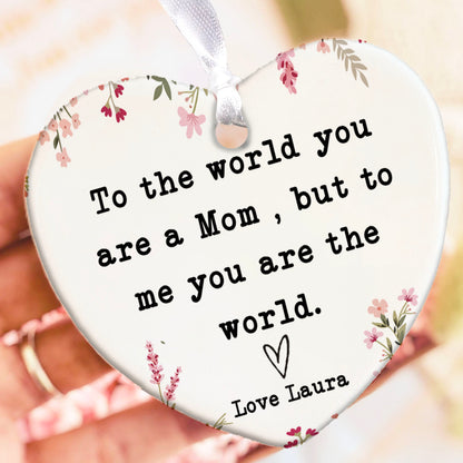 Custom Name Mum Gift Ornament, Personalized Custom Mothers Day Ceramic Ornament, Family Present, Gift for Mom, Gift for Wife 682116