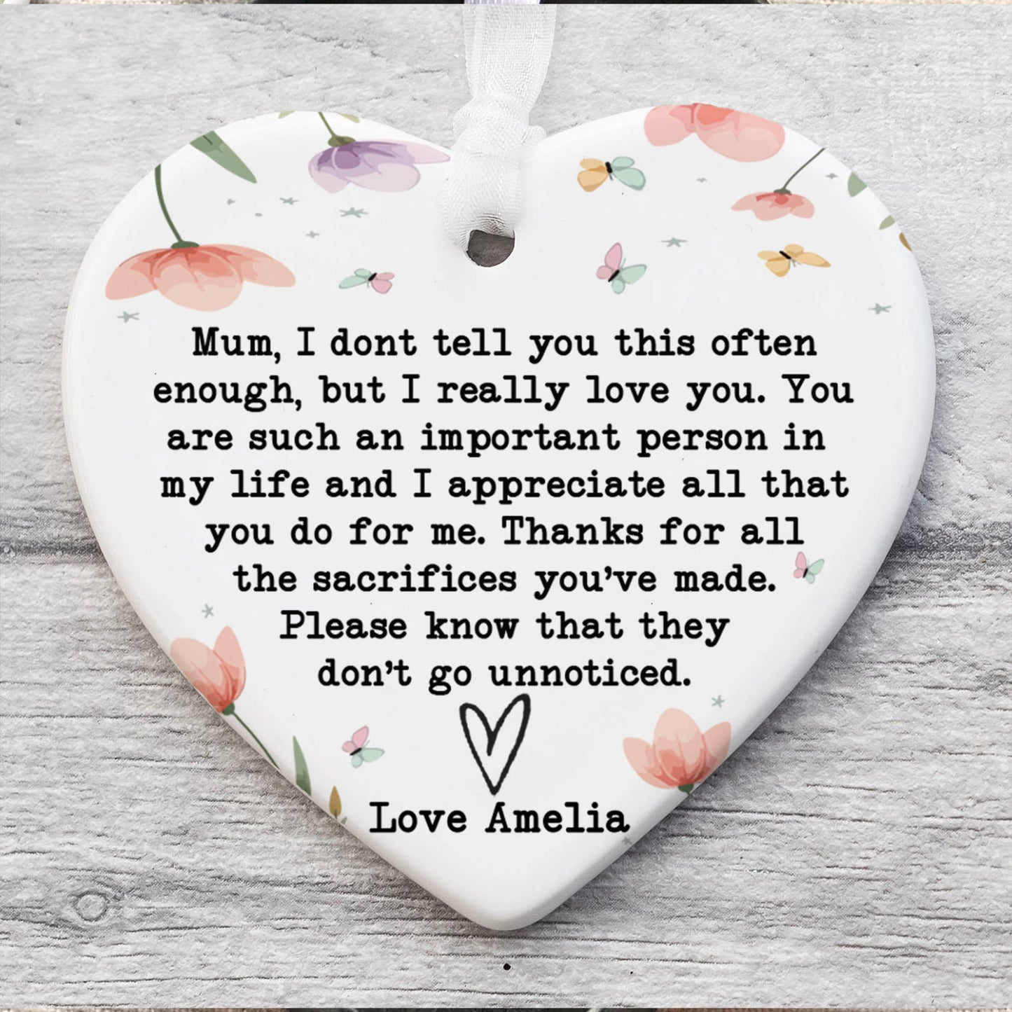 Custom Name Mum Gift Ornament, Personalized Custom Mothers Day Ceramic Ornament, Family Present, Gift for Mom, Gift for Wife 682118