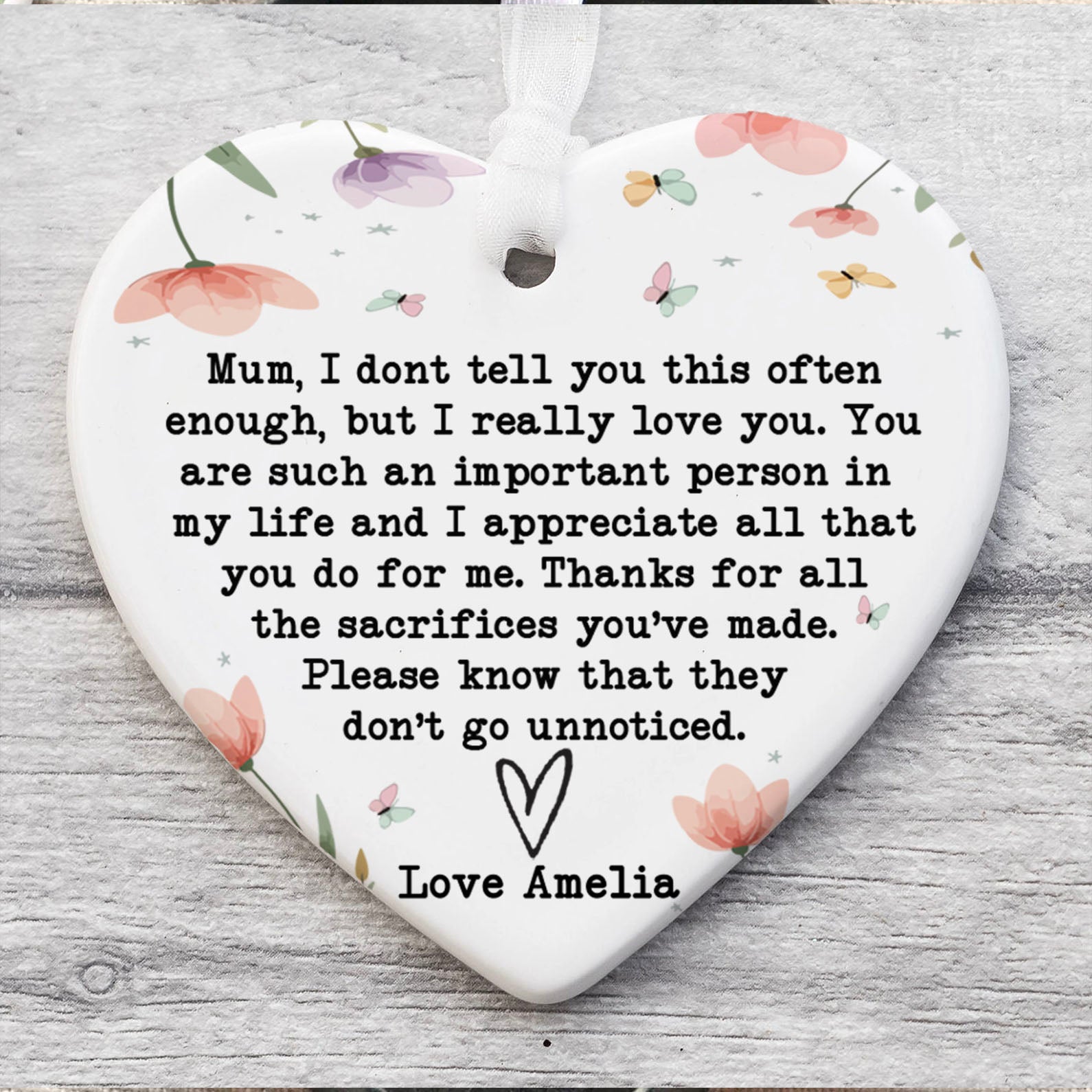 Custom Name Mum Gift Ornament, Personalized Custom Mothers Day Ceramic Ornament, Family Present, Gift for Mom, Gift for Wife 682118