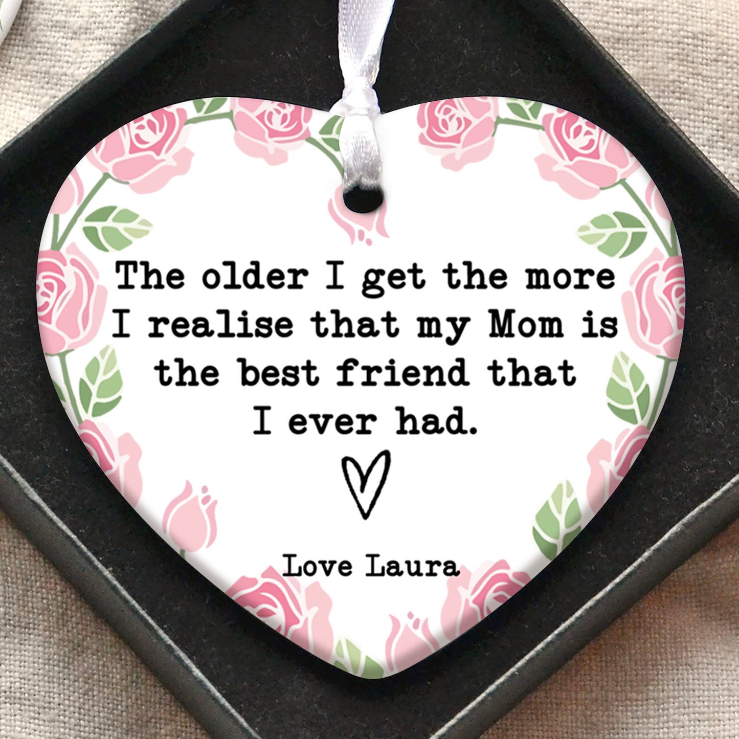 Custom Name Mom Present Ornament, Personalized Custom Mothers Day Ceramic Ornament, Family Gift, Gift for Mom, Gift for Wife 682119