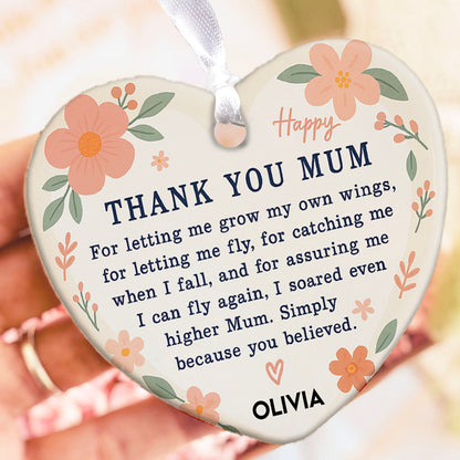 Thank You Mom Present Ornament, Personalized Custom Name Mothers Day Ceramic Ornament, Family Gift, Gift for Mom, Gift for Wife 682120