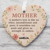 Custom Present For Mother Heart Shape Ornament, Personalized Custom Name Mothers Day Ceramic Ornament, Family Gift, Gift for Mom, Gift for Wife 682127