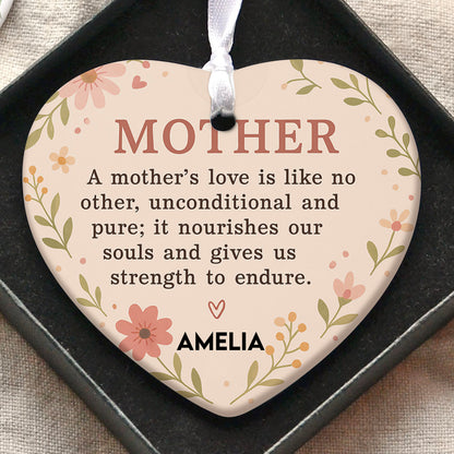Custom Present For Mother Heart Shape Ornament, Personalized Custom Name Mothers Day Ceramic Ornament, Family Gift, Gift for Mom, Gift for Wife 682127