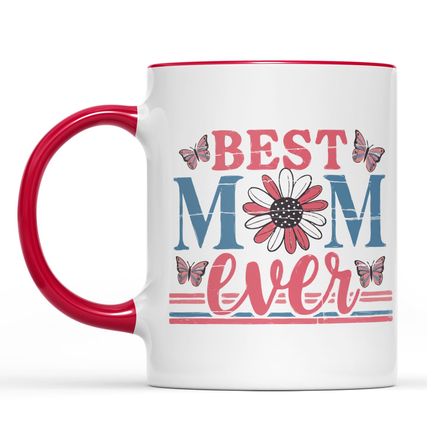Best Mom Ever Mug, Floral Butterfly White Mug Accent Mug, Mother's Day Gift, Gift for Mom, Gift for Wife 682132