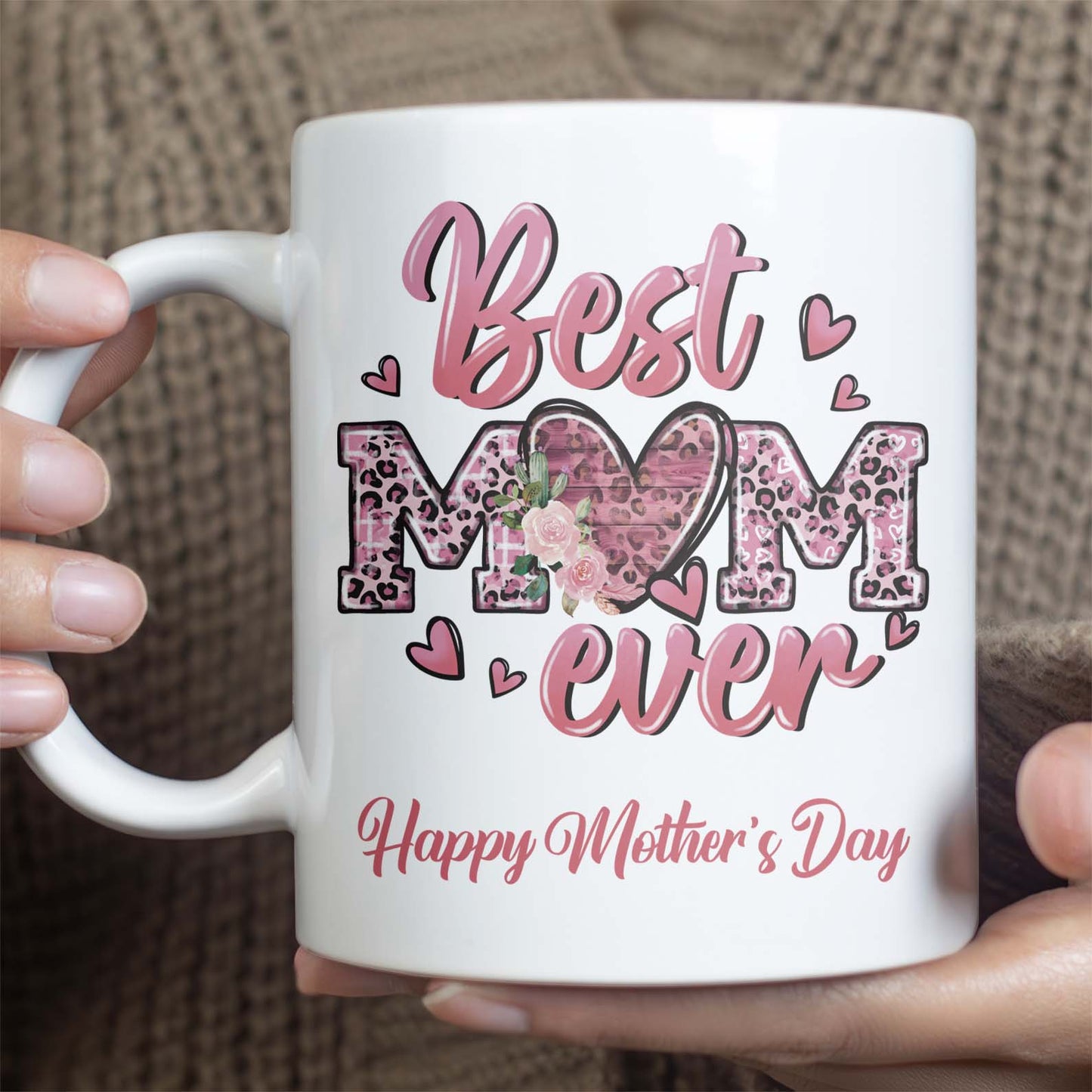 Best Mom Ever Custom Mug, Personalized Custom White Mug Accent Mug, Mother's Day Gift, Gift for Mom, Gift for Wife 682135