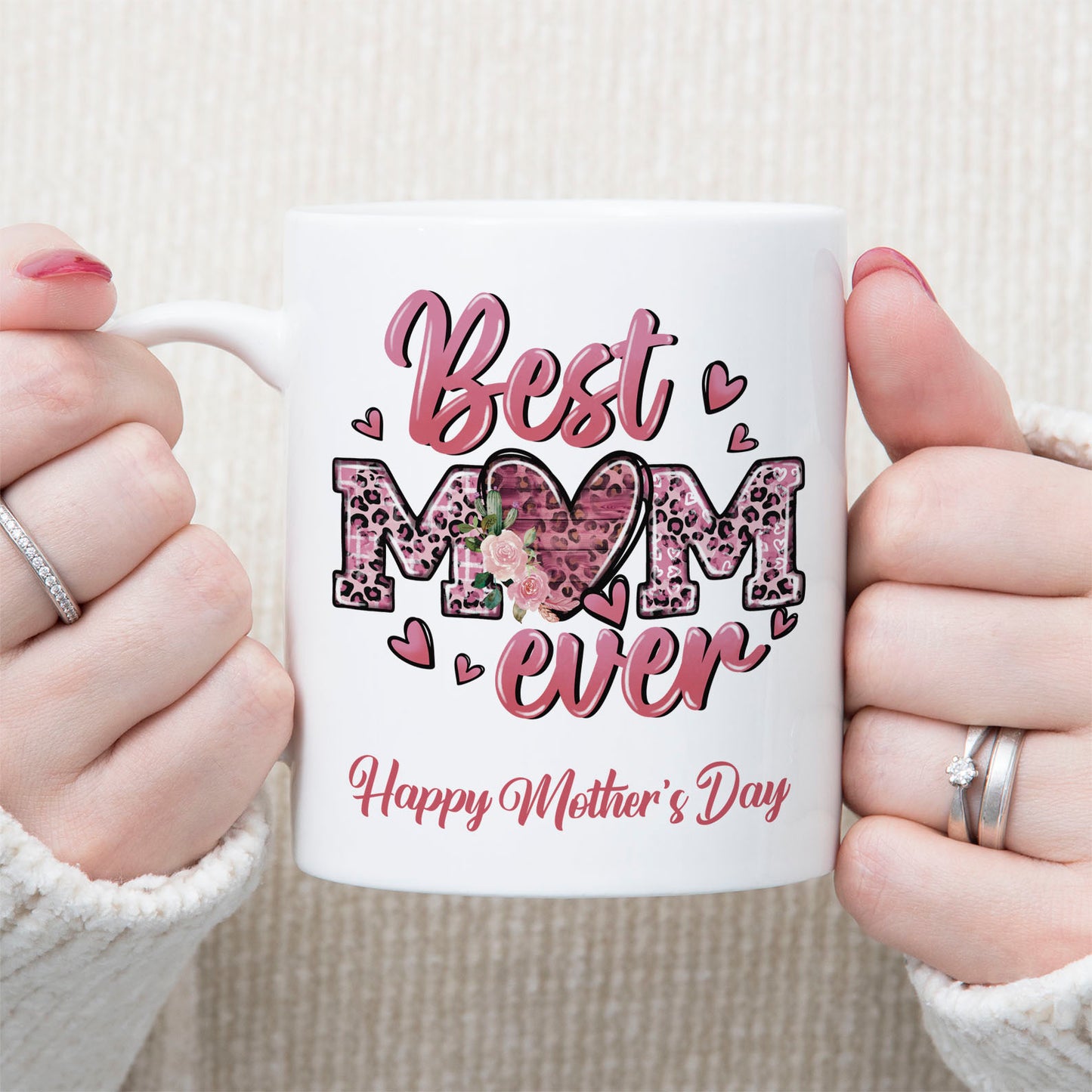 Best Mom Ever Custom Mug, Personalized Custom White Mug Accent Mug, Mother's Day Gift, Gift for Mom, Gift for Wife 682135