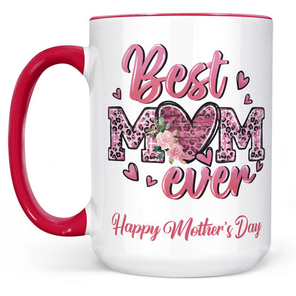 Best Mom Ever Custom Mug, Personalized Custom White Mug Accent Mug, Mother's Day Gift, Gift for Mom, Gift for Wife 682135