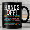 Hands Off Protest Black Mug | 8647 Anti Trump Mug | Political Activism Environmental Rights Black Mug 682167