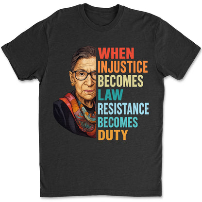 When Injustice Becomes Law Resistance Becomes Duty Shirt, 8647 Anti Trump Protest Tee, Political Protest Dark Shirt 682173