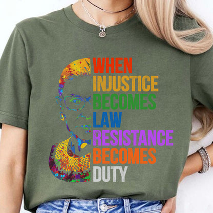 When Injustice Becomes Law Resistance Becomes Duty Shirt, 8647 Anti Trump Protest Tee, Political Protest Dark Shirt 682174