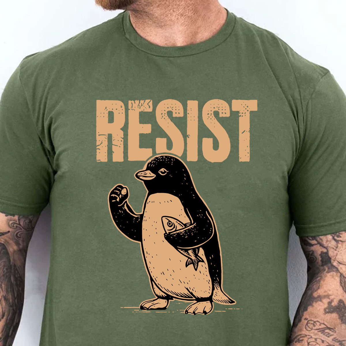Resist Penguin Activism Shirt, 8647 Anti Trump Protest Tee, Political Protest Dark Shirt 682187