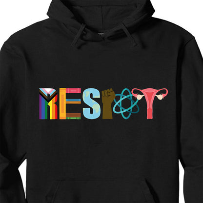 Resist with Pride, Power and Choice Shirt, 8647 Anti Trump Tee, Feminist Protest Dark Shirt 682203