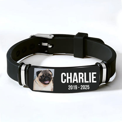 In Loving Memory Bracelet | Personalized Custom Dog Photo and Name Bracelet | Dog Lover Unisex Print Bracelet 682240