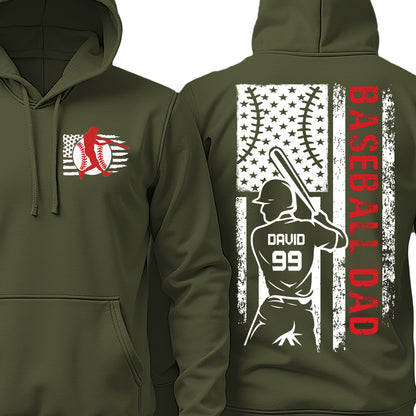 Custom Baseball Dad Shirt, Personalized Custom Name and Number TShirt, Father's Day Dark Shirt Gift, Gift for Dad, Gift for Husband 682241