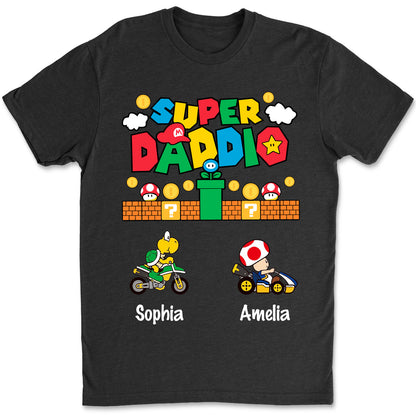 Custom Super Daddio Mario Game Shirt, Personalized Custom Funny Dark Shirt, Father's Day Special Gift, Gift for Dad, Gift for Husband 682247