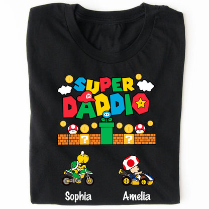 Custom Super Daddio Mario Game Shirt, Personalized Custom Funny Dark Shirt, Father's Day Special Gift, Gift for Dad, Gift for Husband 682247