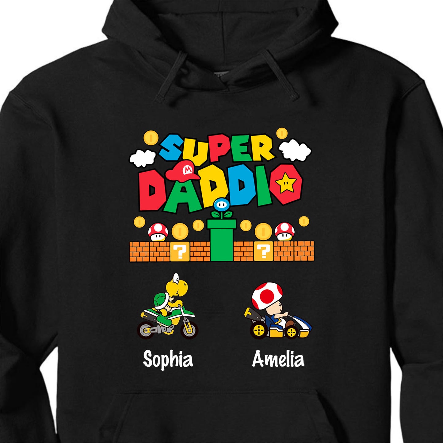 Custom Super Daddio Mario Game Shirt, Personalized Custom Funny Dark Shirt, Father's Day Special Gift, Gift for Dad, Gift for Husband 682247