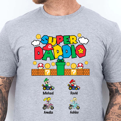 Custom Super Daddio Shirt, Personalized Custom Funny Tee Shirt, Father's Day Bright Shirt, Gift for Dad, Gift for Husband 682248